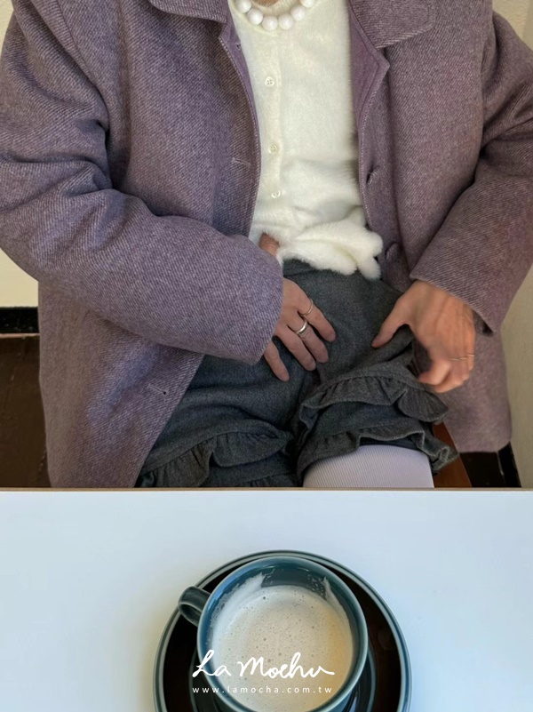荷葉設計毛料短褲